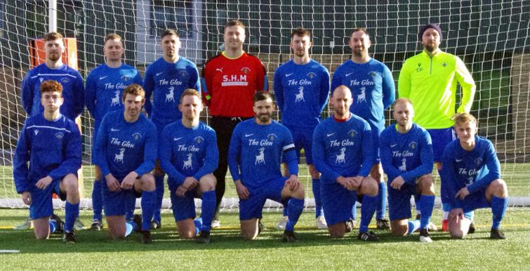 League leaders Merlins Bridge line up before kick off